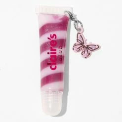Outlet ⌛ Claire's Club Butterfly Charm Lip Gloss Tube 🌟