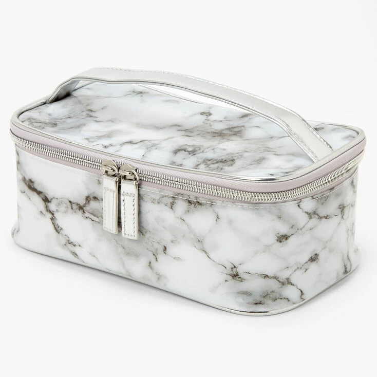 Budget ⌛ Claire's Black And White Marble Makeup Bag 🎁 3 Budget ⌛ Claire's Black And White Marble Makeup Bag 🎁