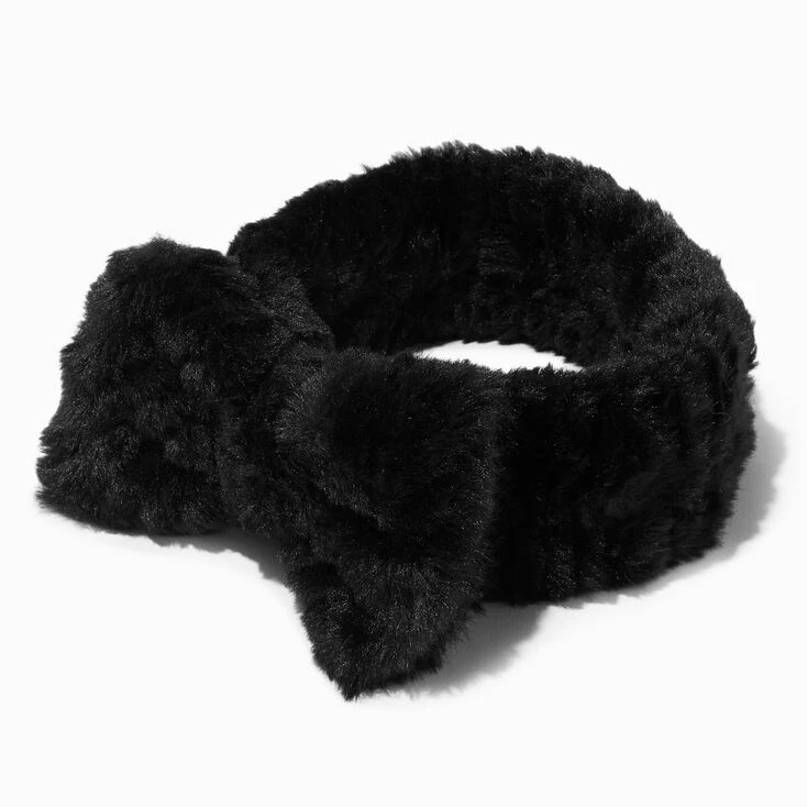 Best Sale 🧨 Claire's Black Furry Makeup Bow Headwrap 😉 3 Best Sale 🧨 Claire's Black Furry Makeup Bow Headwrap 😉