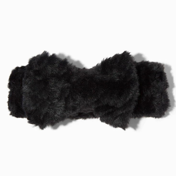 Best Sale 🧨 Claire's Black Furry Makeup Bow Headwrap 😉 4 Best Sale 🧨 Claire's Black Furry Makeup Bow Headwrap 😉 - Image 2