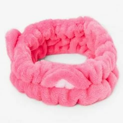 Deals 🔥 Claire's Plush Pink Cat Ear Makeup Headwrap ⭐