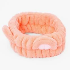 Best Sale 🌟 Claire's Plush Coral Bear Ear Makeup Headwrap 😍