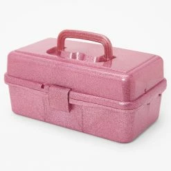 Outlet ❤️ Claire's Glitter Makeup Holder Case - Pink 🌟