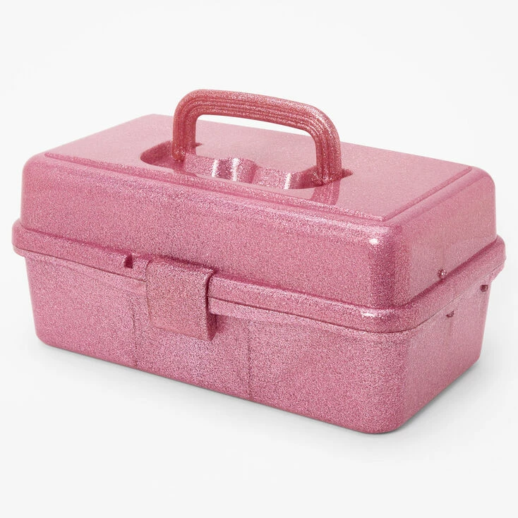 Outlet ❤️ Claire's Glitter Makeup Holder Case - Pink 🌟 2 Outlet ❤️ Claire's Glitter Makeup Holder Case - Pink 🌟