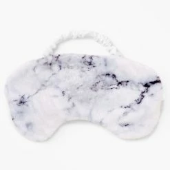 Best deal 🥰 Claire's White Marbled Plush Sleeping Mask 🎁