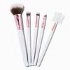 Cheapest 🎁 Claire's Holographic Pink Makeup Brush Set - 5 Pack ⭐ -Claire’s Shop 79618 1