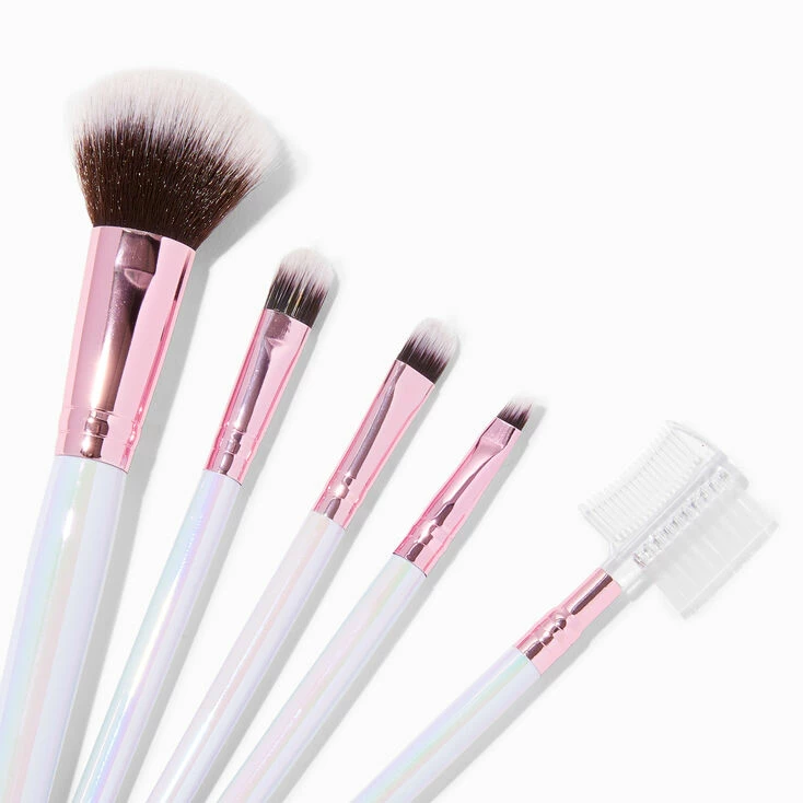 Cheapest 🎁 Claire's Holographic Pink Makeup Brush Set - 5 Pack ⭐ 4 Cheapest 🎁 Claire's Holographic Pink Makeup Brush Set - 5 Pack ⭐ - Image 2