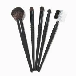 Outlet 👍 Claire's Matte Black Makeup Brushes (5 Pack) ⭐