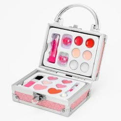 Discount 👍 Claire's Club Tiny Travel Pink Glitter Lock Box Makeup Set 😍