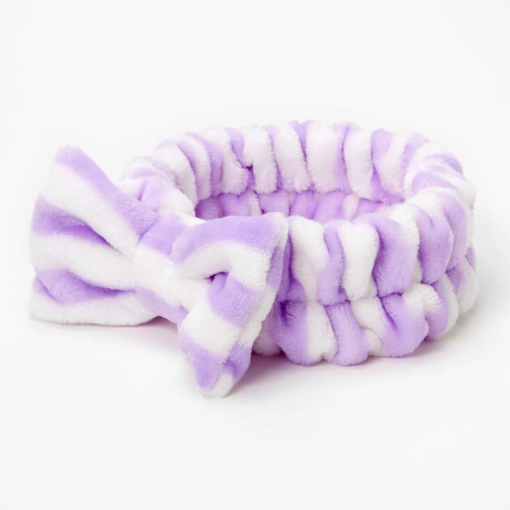 Hot Sale ???? Claire's Stripe Makeup Bow Headwrap - Lilac ???? 3 Hot Sale ???? Claire's Stripe Makeup Bow Headwrap - Lilac ????